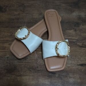 Trendy White Slide Sandals